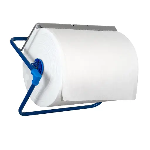 [039106] Soporte dispensador porta rollos para fijación a pared - Dim: 520x270x390h mm - Azul