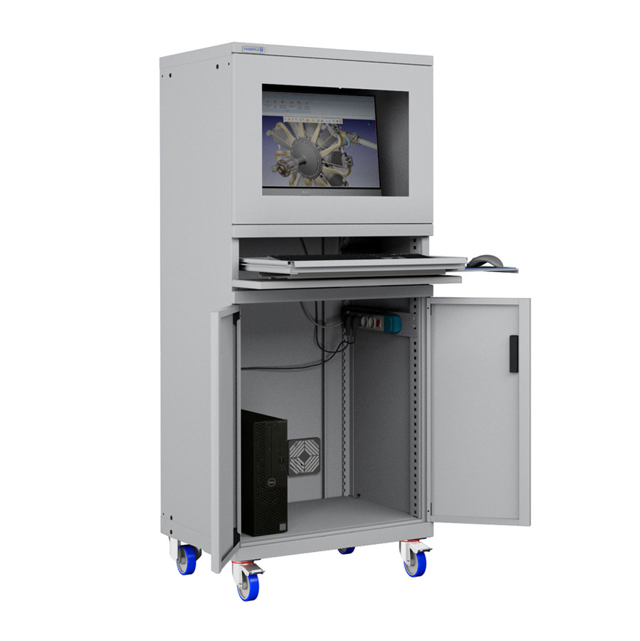 [030171] Armario con ruedas para protección de ordenadores - Dim.: 717x595x1762h mm - Gris ral 7035