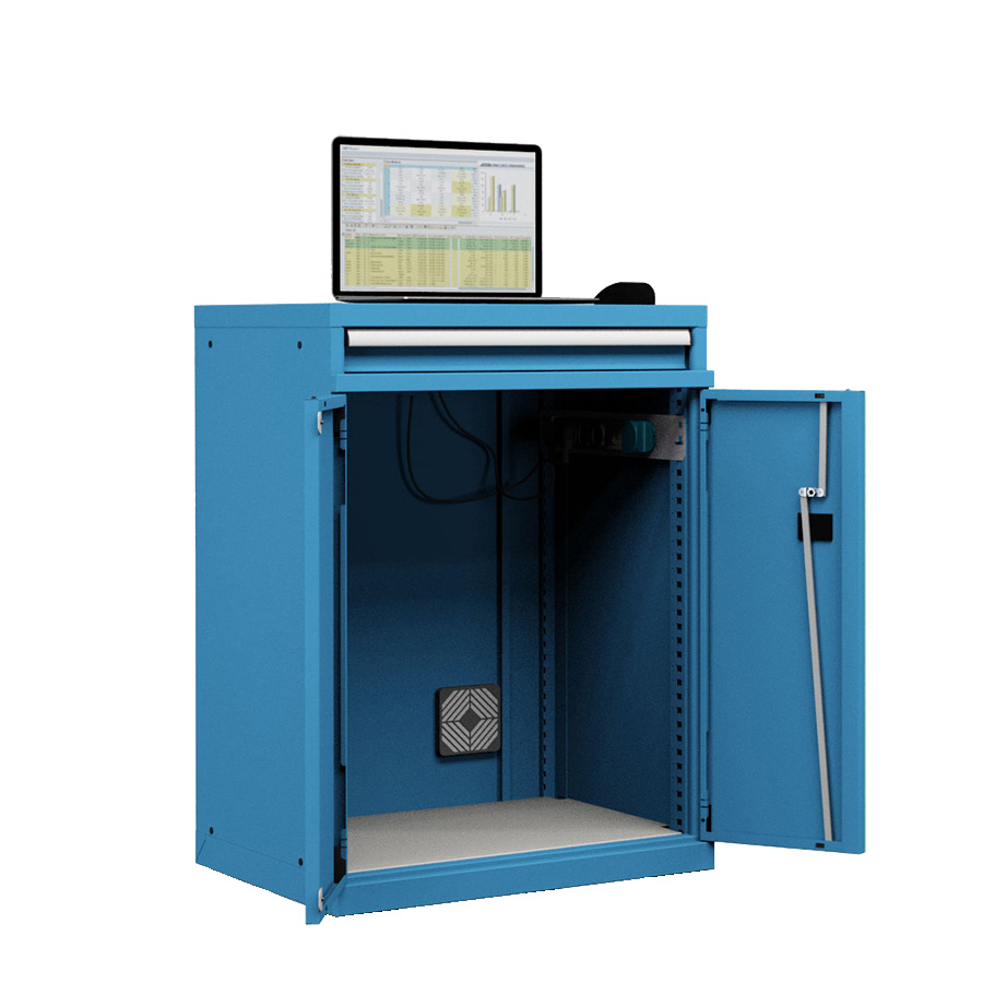 [045340] Armario para ordenador portátil - Dim.: 717x595x1000h mm - Azul ral 5012