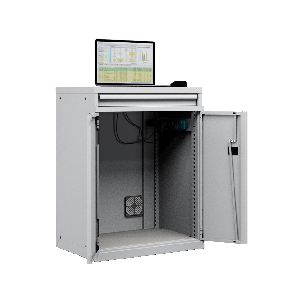 [045341] Armario para ordenador portátil - Dim.: 717x595x1000h mm - Gris ral 7035