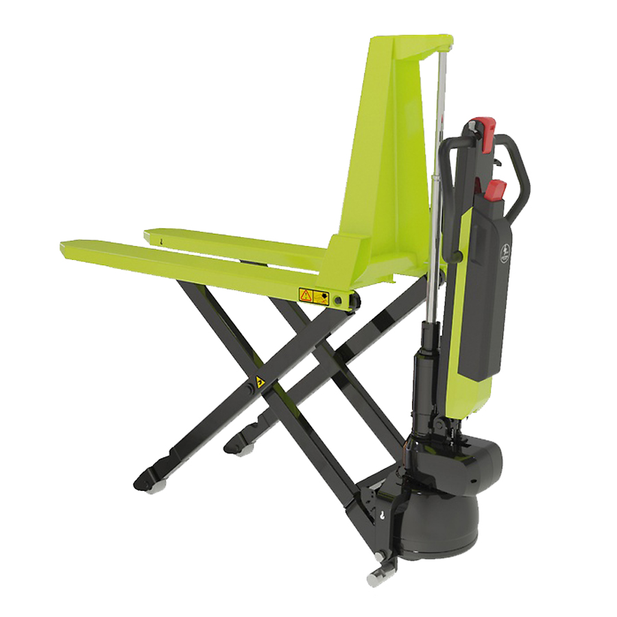[042319] Transpaleta de pantógrafo con movimiento y elevación eléctrica (sin cargador) - Dim. palas: 1150x540 mm - Verde Pantone 382C