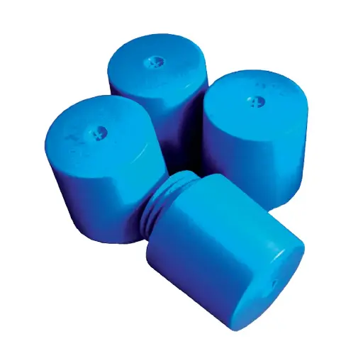 [050837] Juego de 4 pies plásticos para armario de recipientes pequeños - Dim.: Ø105x125 mm - Azul