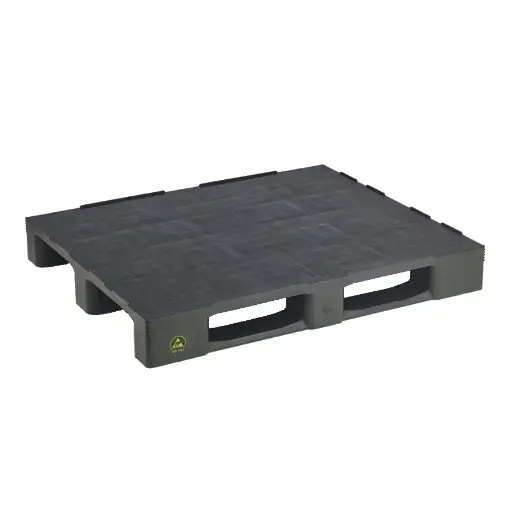 [041204] Palet plástico con protección ESD - Dim.: 1200x1000x150h mm - Negro