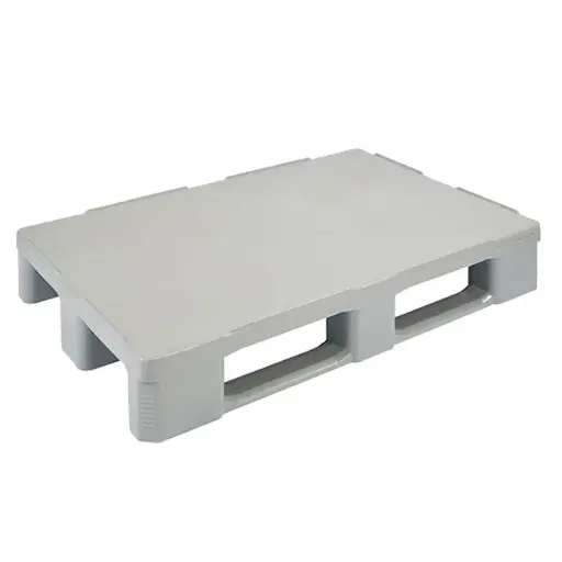 [030253] Palet plástico higiénico con 3 patines - Dim.: 1200x800x160h mm - Gris 