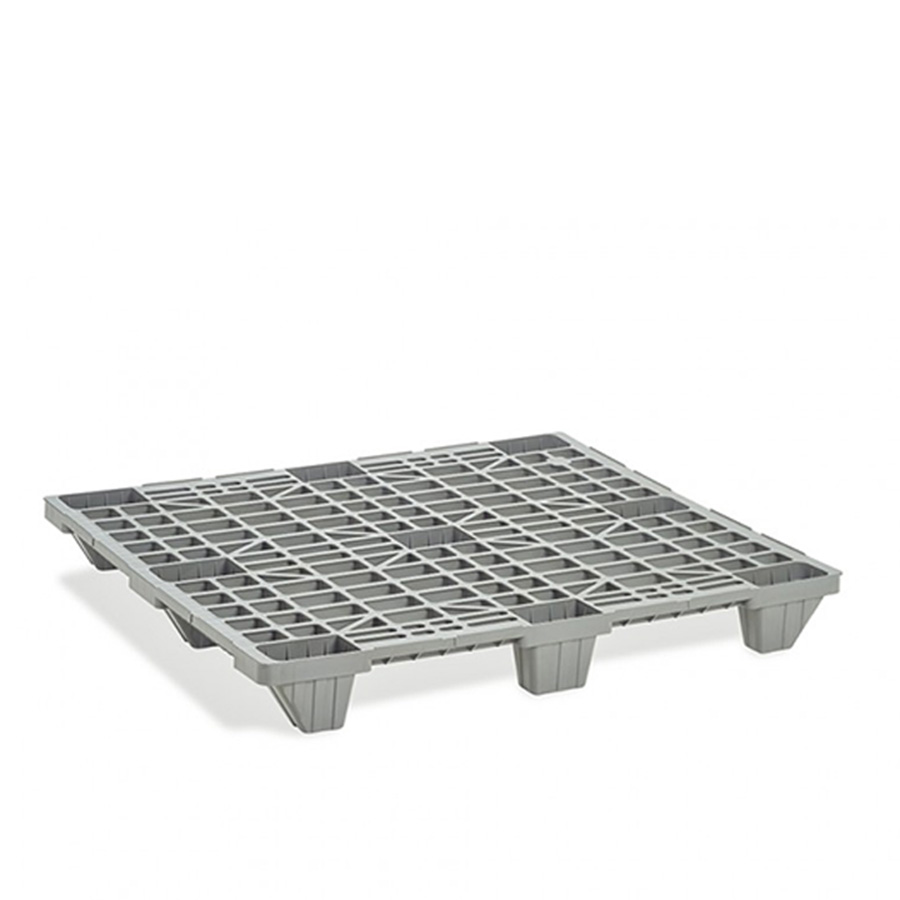 [030667] Palet plástico de carga ligera con 9 pies - Dim.: 1200x1000x140h mm - Gris