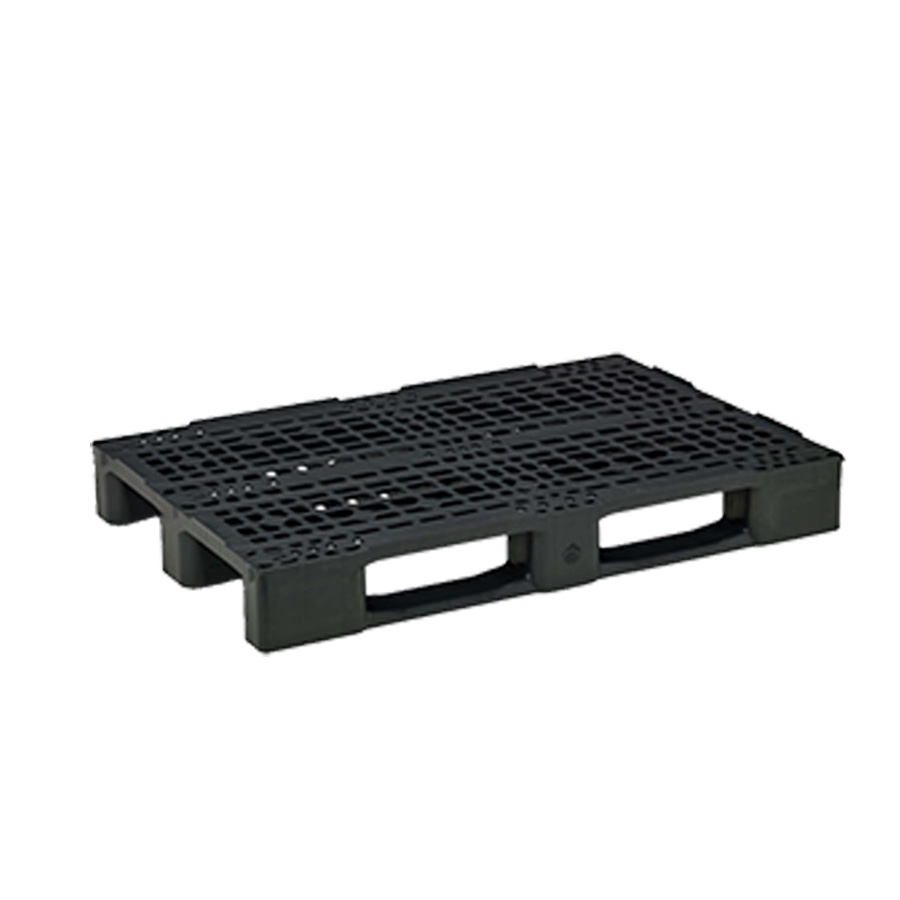 [030686] Palet plástico de gran carga con 3 patines - Dim.: 1200x800x160h mm - Negro