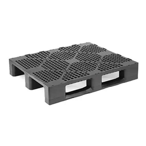[030687] Palet plástico de gran carga con 3 patines - Dim.: 1200x1000x162h mm - Negro