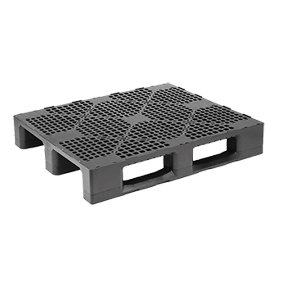 [030688] Palet plástico de gran carga con 3 patines - Dim.: 1200x1000x162h mm - Negro