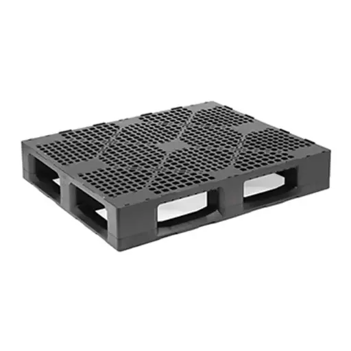 [030689] Palet plástico de gran carga con 5 patines - Dim.: 1200x1000x162h mm - Negro