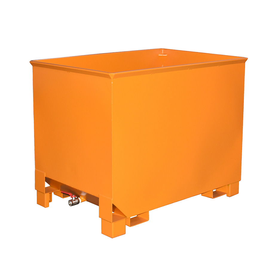 [052610] Contenedor metálico apilable para virutas - 0,8 m3 - Dim.: 840x1240x975h mm - Naranja ral 2000