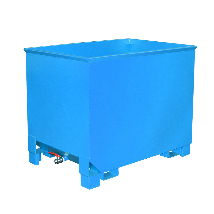 [052612] Contenedor metálico apilable para virutas - 0,8 m3 - Dim.: 840x1240x975h mm - Azul ral 5012