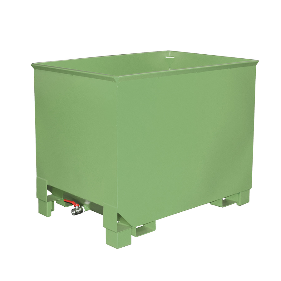 [052613] Contenedor metálico apilable para virutas - 0,8 m3 - Dim.: 840x1240x975h mm - Verde ral 6011