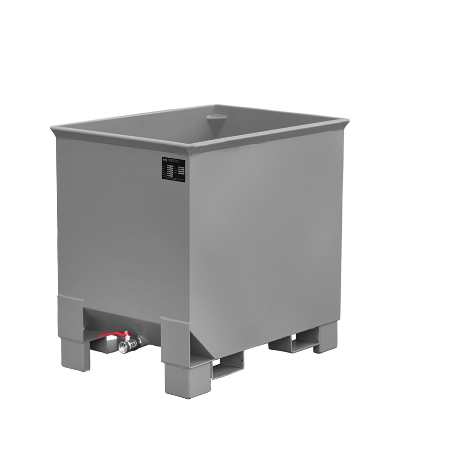 [052614] Contenedor metálico apilable para virutas - 0,8 m3 - Dim.: 840x1240x975h mm - Gris ral 7005