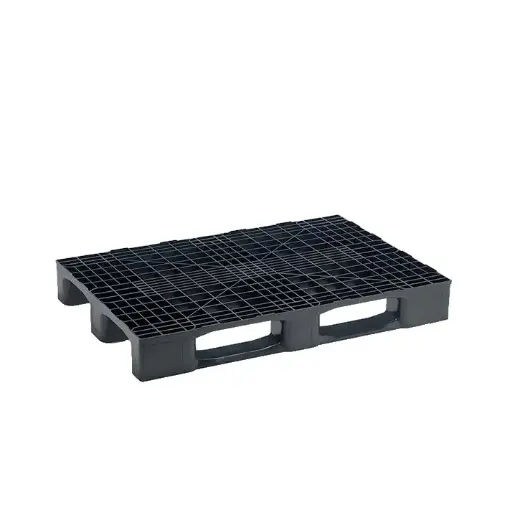 [039040] Palet plástico industrial de carga media con 3 patines - Dim.: 1200x800x150h mm - Negro