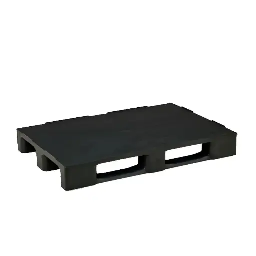 [039048] Palet plástico industrial de carga media con 3 patines - Dim.: 1200x800x150h mm - Negro