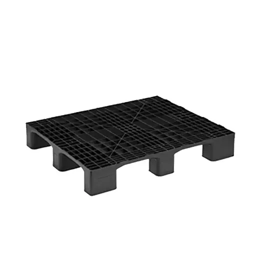 [039050] Palet plástico industrial de carga media con 9 pies - Dim.: 1200x1000x150h mm - Negro