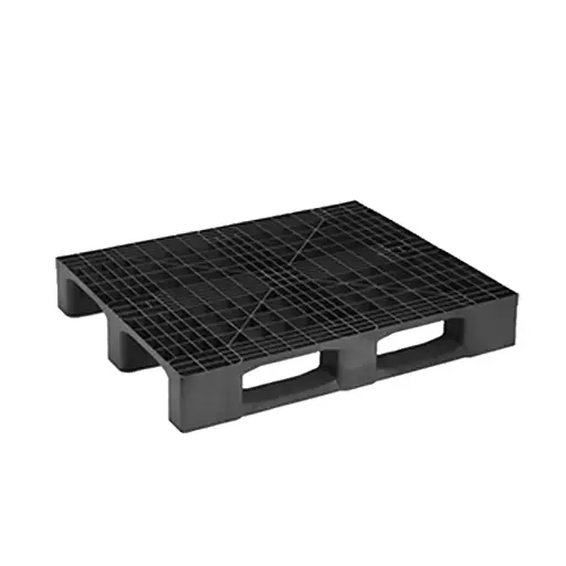 [039053] Palet plástico industrial de carga media con 3 patines - Dim.: 1200x1000x150h mm - Negro