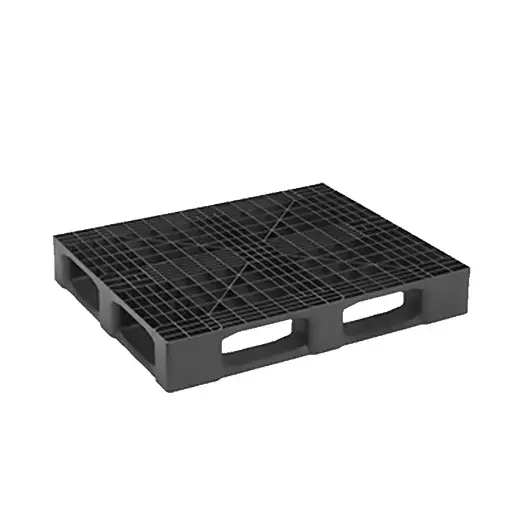 [039054] Palet plástico industrial de carga media con 5 patines - Dim.: 1200x1000x150h mm - Negro