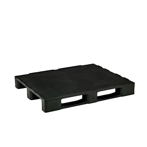 [039061] Palet plástico industrial de carga media con 3 patines - Dim.: 1200x1000x150h mm - Negro