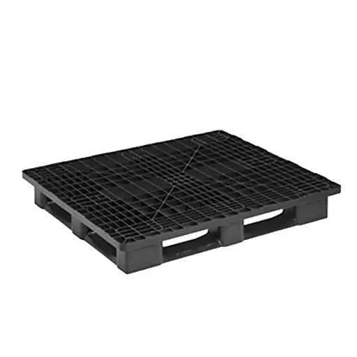 [039068] Palet plástico industrial de carga media con 5 patines - Dim.: 1300x1100x150h mm - Negro