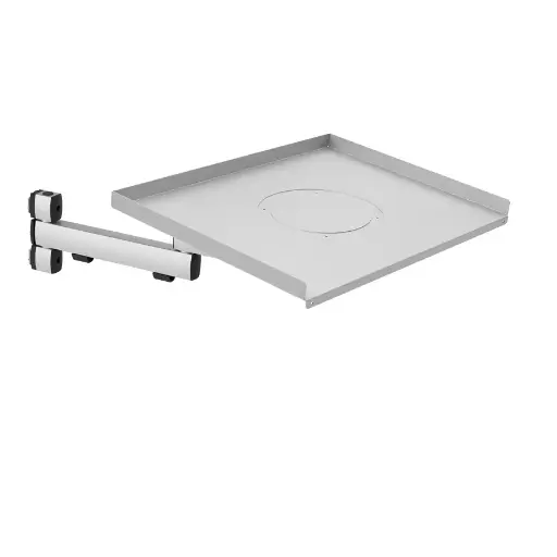 [050802] Brazo metálico articulado con bandeja - Dim. brazo: 230-175 mm - Aluminio