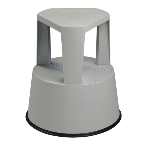 [001412] Taburete escalera de plástico modelo TACO con ruedas y goma - Dim.: 410x440h mm - Gris