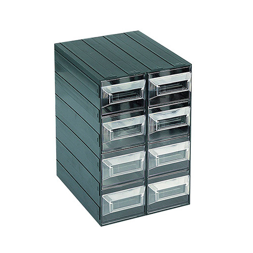 [003730] Cajonera plástica serie Vision con 8 cajones transparentes - Dim.: 249x310x375h mm - Verde