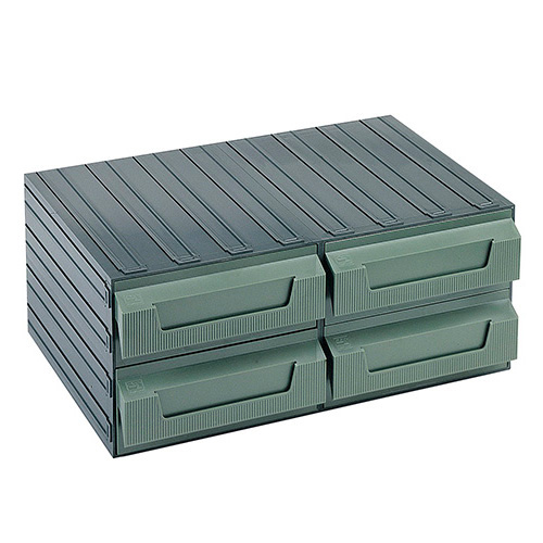 [003761] Cajonera plástica serie Servo con 4 cajones (sin divisores internos) - Dim.: 480x325x200h mm - Verde