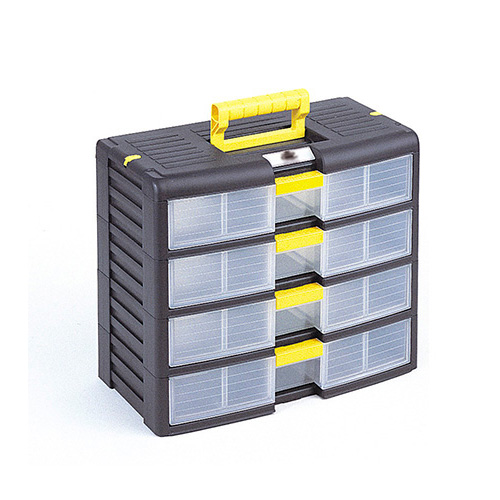 [004045] Cajonera con 4 cajones de plástico extraíbles y cierre patentado Block-Age - Dim.: 391x197x334h mm - Negro