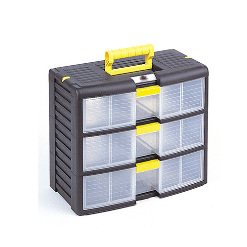 [004051] Cajonera con 3 cajones de plástico extraíbles y cierre patentado Block-Age - Dim.: 391x197x334h mm - Negro