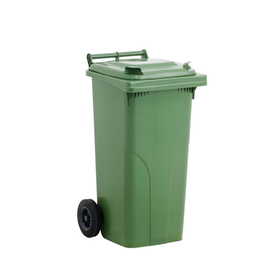 [006501] Basurera plástica para la recogida de residuos sólidos de 120 litros - Dim.: 530x480x950h mm - polietileno verde