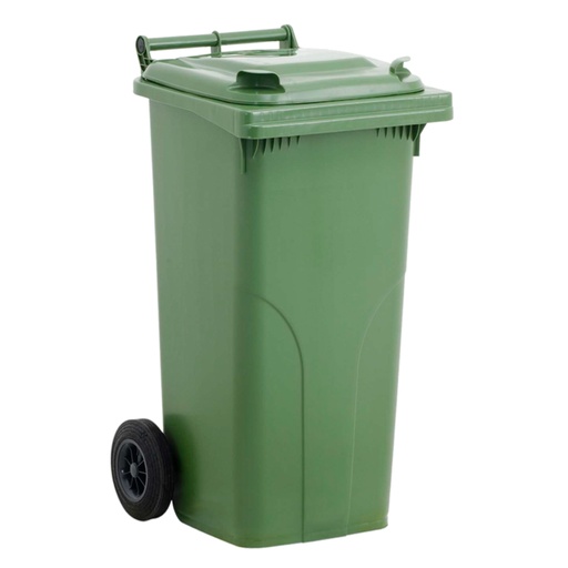 [006501] Basurera plástica para la recogida de residuos sólidos de 120 litros - Dim.: 530x480x950h mm - polietileno verde