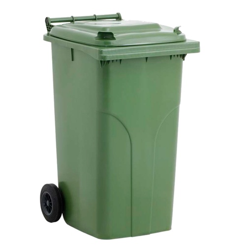 [006502] Basurera plástica para la recogida de residuos sólidos de 240 litros - Dim.: 705x580x1050h mm - polietileno verde