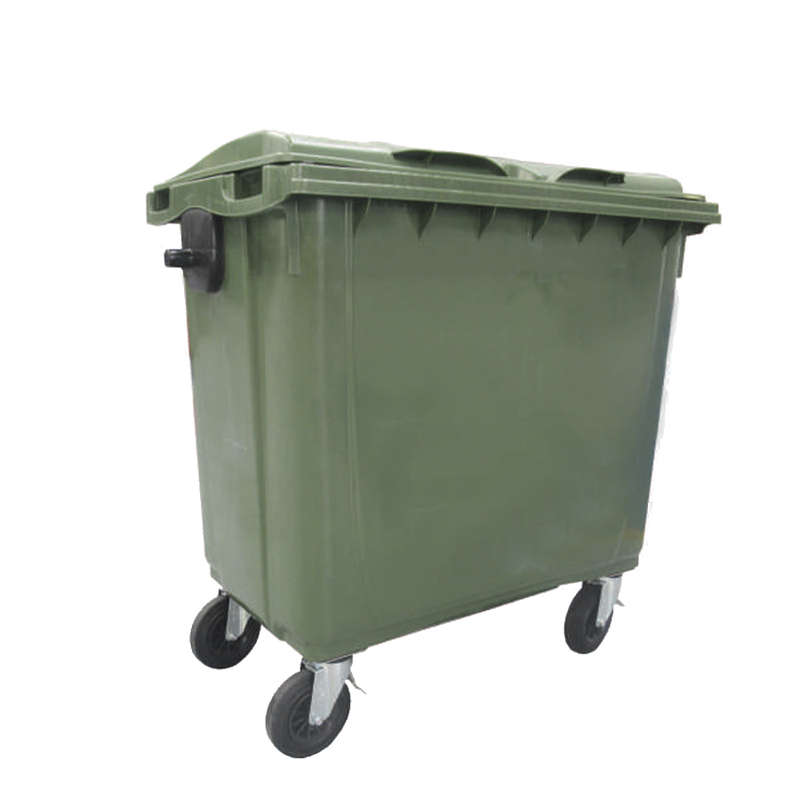 [006504] Contenedor plástico para la recogida de residuos de 770 lts de volumen - Dim.: 1370x815x1305h mm - verde