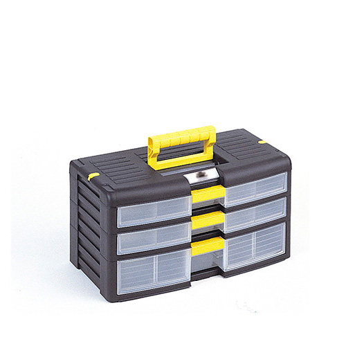 [008201] Cajonera con 3 cajones de plástico extraíbles y cierre patentado Block-Age - Dim.: 391x197x203h mm - Negro