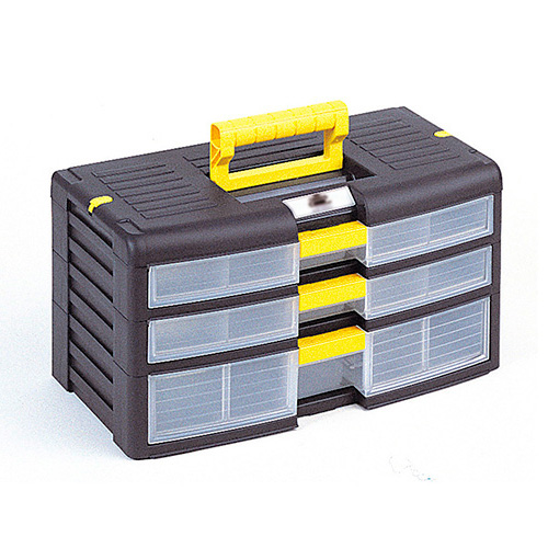 [008201] Cajonera con 3 cajones de plástico extraíbles y cierre patentado Block-Age - Dim.: 391x197x203h mm - Negro