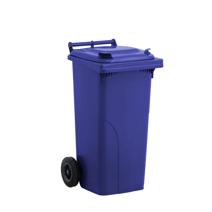 [008490] Basurera plástica para la recogida de residuos sólidos de 120 litros - Dim.: 530x480x950h mm - polietileno azul