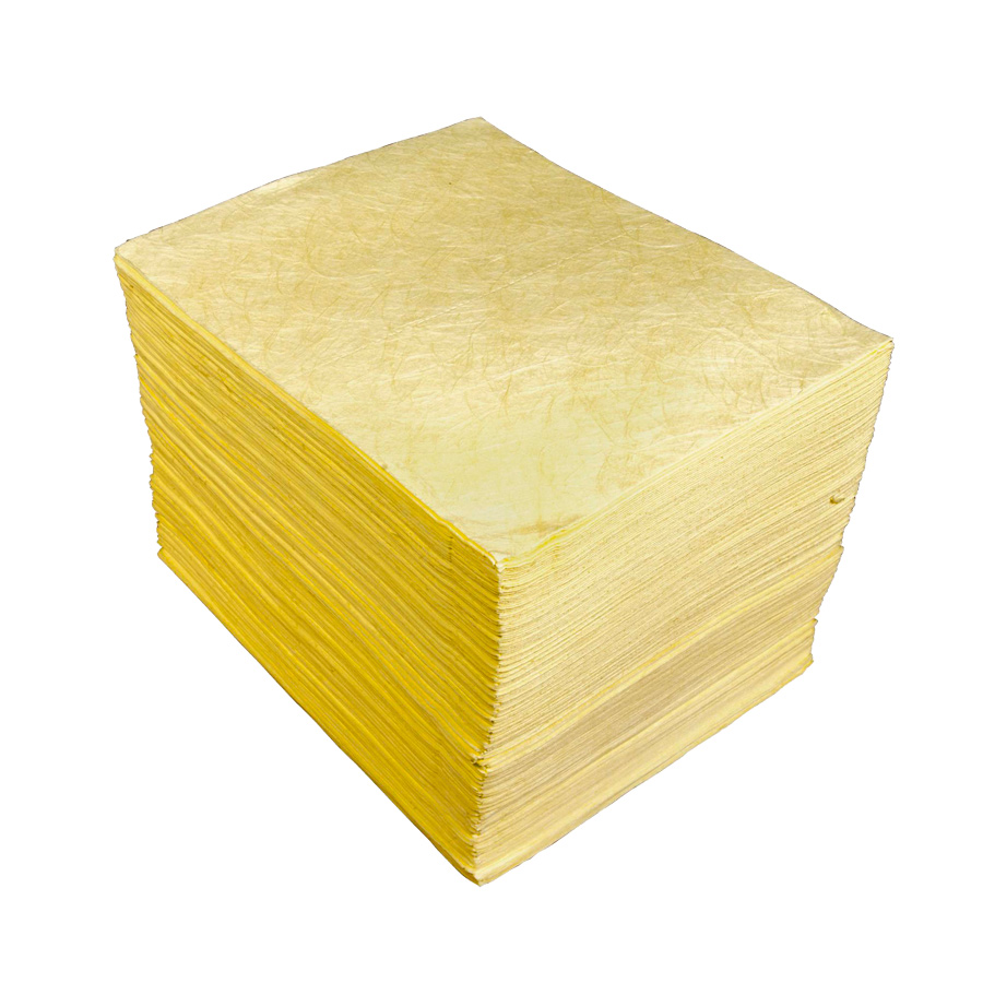[009280] Pack de 200 hojas absorbentes para líquidos químicos - Dim.: 400x500 mm - Amarillo
