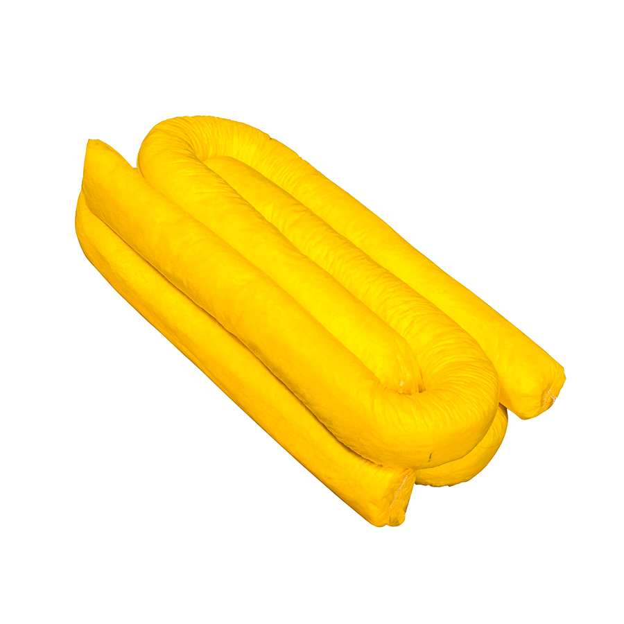 [009281] Pack de 20 tubulares absorbentes para la recogida de líquidos químicos - Dim.: ø80x1200 mm - Amarillo