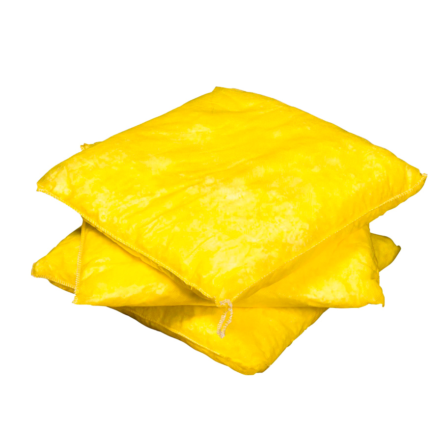 [009282] Pack de 24 almohadas absorbentes para líquidos químicos - Dim.: 300x300 mm - Amarillo