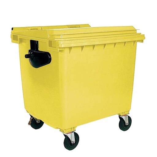 [011733] Contenedor plástico para la recogida de residuos de 1000 lts de volumen - Dim.: 1370x1130x1315h mm - amarillo