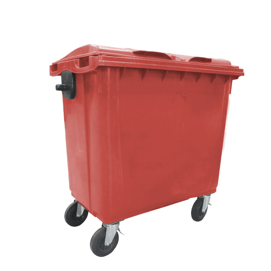 [011738] Contenedor plástico para la recogida de residuos de 770 lts de volumen - Dim.: 1370x815x1305h mm - rojo