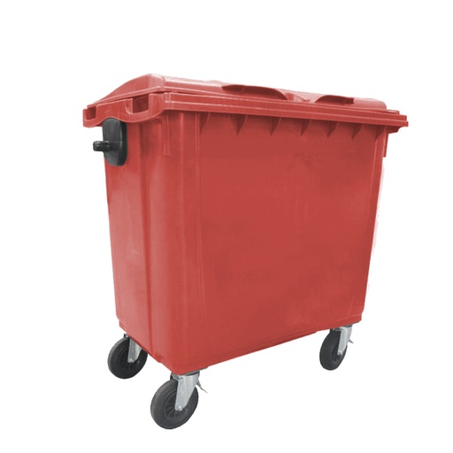 [011738] Contenedor plástico para la recogida de residuos de 770 lts de volumen - Dim.: 1370x815x1305h mm - rojo