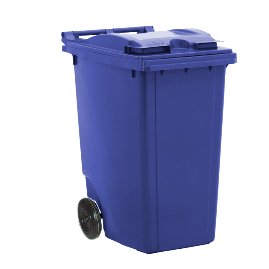 [011739] Basurera plástica para la recogida de residuos sólidos de 360 litros - Dim.: 860x625x1120h mm - polietileno azul