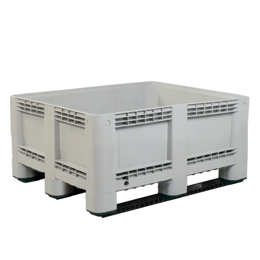 [011753] Contenedor plástico de 400 litros con 3 travesaños - Dim.: 1200x1000x580h mm - Gris