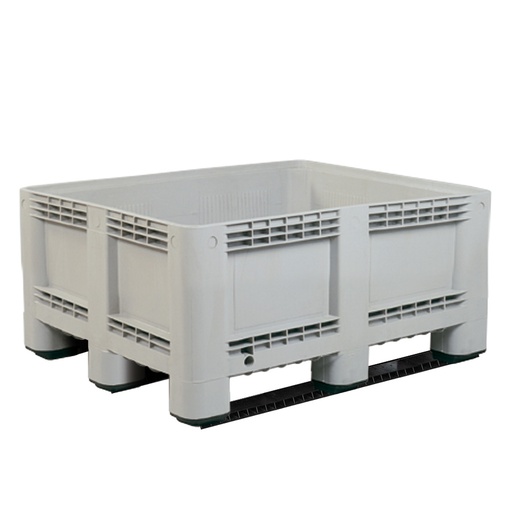 [011753] Contenedor plástico de 400 litros con 3 travesaños - Dim.: 1200x1000x580h mm - Gris