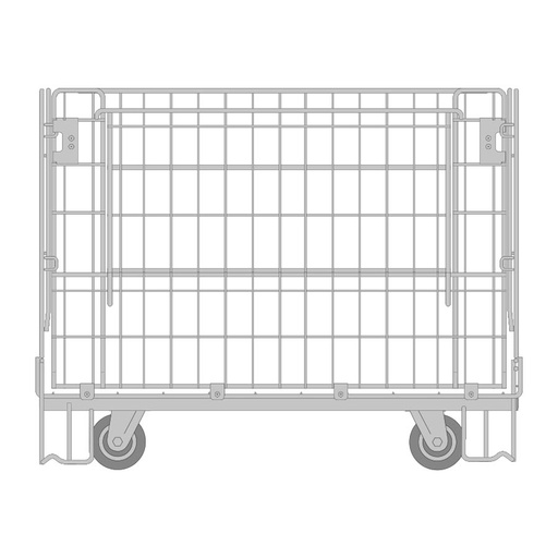 [011781] Contenedor plegable de varilla cincada con ruedas Ø125 mm - Dim.: 1140x830x1000h mm - Acero cincado