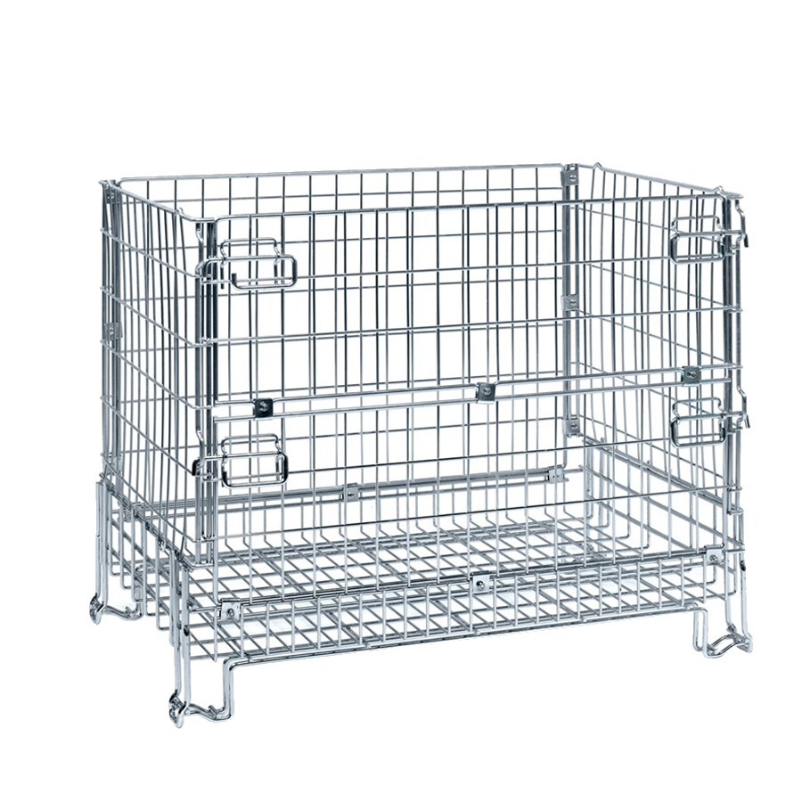 [011782] Contenedor plegable de varilla cincada - Dim.: 1200x1000x1180h mm - Acero cincado