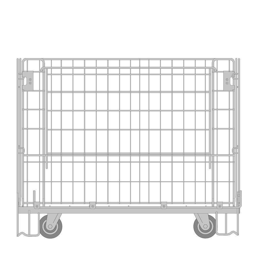 [011783] Contenedor plegable de varilla cincada con ruedas Ø125 mm - Dim.: 1200x1000x1200h mm - Acero cincado