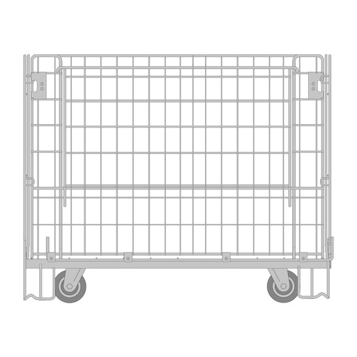 [011783] Contenedor plegable de varilla cincada con ruedas Ø125 mm - Dim.: 1200x1000x1200h mm - Acero cincado